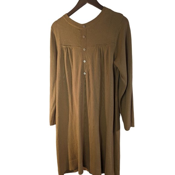 Denim 24/7 pullover sweater cottagecore dress solid Sz Large Yellow - Picture 3 of 8